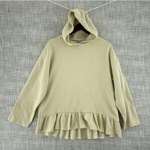 Zara Ruffled Hem Hooded Sweatshirt